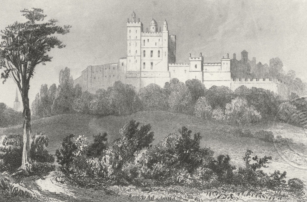 DERBYS. Bolsover Castle, Derbyshire. DUGDALE c1840 old antique print picture